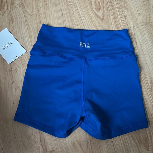 Fleo Blue Bike Shorts High Waist Performance - Picture 3 of 4